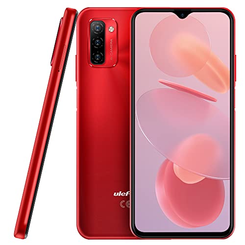 Ulefone Note 12P Smartphone ohne Vertrag, 7700mAh Massiver Akku DUAL-SIM-4G Handy, 6,82'' HD+, 4GB + 64GB, 3-Karten Slot Design, Android 11, 13MP Triple Kamera, Gesichts Entsperrung GPS Rot von Ulefone