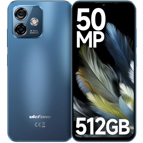 Ulefone Note 16 Pro (16GB+512GB)Smartphone ohne vertrag, 50MP+8MP Kamera Android 13 Handy Octa Core 6,52" HD+ 4400mAh, 4G Dual SIM Handy Ohne Vertrag Fingerabdruck Face ID GPS 2 Jahre Garantie - Blau von Ulefone