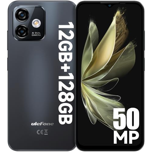 Ulefone Note 16 Pro Handy 12GB+128GB/256GB erweiterbar 50MP Kamera Octa Core Android 13 Smartphone Ohne Vertrag 6,52" Display 4400mAh 4G Dual SIM Handys Mobile Fingerabdruck Face ID GPS OTG - Schwarz von Ulefone