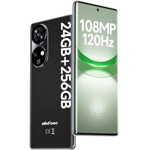 Ulefone Note 17 Pro Smartphone Ohne Vertrag, 24GB+256GB 108MP+32MP Octa Core MTK G99 6,78" FHD+ AMOLED 120Hz Handy Android 13 33W 5050mAh 4G Dual SIM Fingerabdruck ID NFC 2 Jahre Garantie - Schwarz von Ulefone