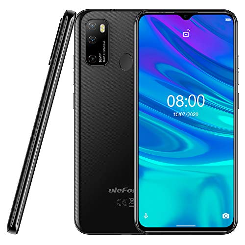 Ulefone Note 9P Smartphone Android 10, 6,52’’ Handy ohne Vertrag 16MP Quad-Kamera, Octa-Core 4GB + 64GB, 3-Karten-Steckplatz, Dual-SIM, 4500mAh-Akku OTG, Gesichtsentsperrung + Fingerabdruck Schwarz von Ulefone