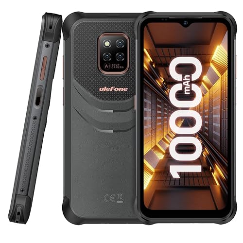 Ulefone Power Armor 14 PRO (8GB RAM) Outdoor Smartphone ohne Vertrag Android 12，10000mAh Akku, IP68 Handy Helio G85 128GB ROM, 6,52'' 20MP+16MP Kamera(Unterwasserfotografie), NFC Drahtloses Laden GPS von Ulefone