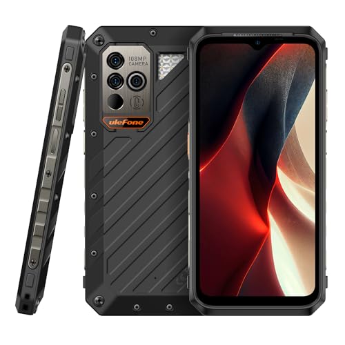 Ulefone Power Armor 18 Ultra 5G Outdoor Handy Ohne Vertrag, 108MP Kamera, Dimensity 7050 24GB+512GB, Sofort-Lesbares Thermometer, 6.58'' 120Hz FHD+, IP68 IP69K Android 13 Smartphone, 9600mAh Akku NFC von Ulefone