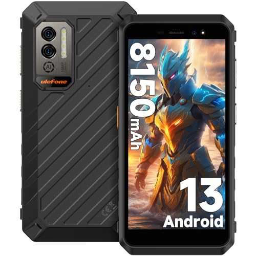 Ulefone Power Armor X11 Outdoor Handy 8150mAh 8GB + 32GB/256GB SD Android 13 Smartphone ohne vertrag, 16MP+5MP Kamera 5,45'' HD+ IP68 Wasserdicht Stoßfeste 4G Dual SIM Face ID NFC OTG 2 Jahre Garantie von Ulefone