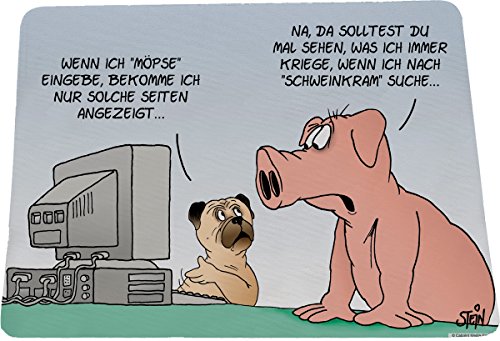 Mauspad Uli Stein "Möpse / Schweinkram" Mousepad von Uli Stein