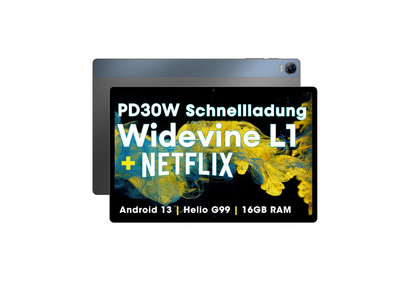 Ulife Headwolf, Hpad5, 16GB RAM(8+8GB erweiterbar), 128GB ROM Tablet (10,51", Android 13, 2G, 3G, 4G, 8MP+20MP mit Blitzlicht) von Ulife