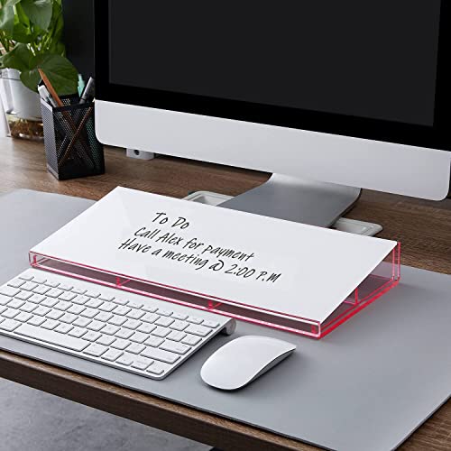 Desktop Whiteboard, DIGIELE Glas-Whiteboard Desktop-Memoboard, Trocken Abwischbare Glas-Oberfläche, Tastaturständer + Acryl-Schreibtisch-Organizer + Marker und Radiergummi für Büro, Zuhause & Schule von Ulifeme