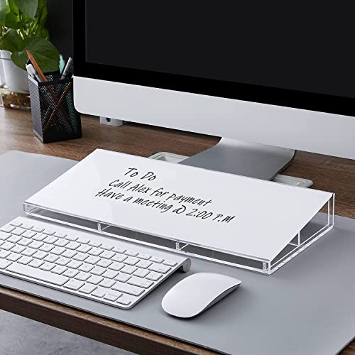 Desktop Whiteboard, DIGIELE Glas-Whiteboard Desktop-Memoboard, Trocken Abwischbare Glas-Oberfläche, Tastaturständer + Acryl-Schreibtisch-Organizer + Marker und Radiergummi für Büro, Zuhause & Schule Desktop Whiteboard, DIGIELE Glas-Whiteboard Desktop-Memoboard, Trocken Abwischbare Glas-Oberfläche, Tastaturständer + Acryl-Schreibtisch-Organizer + Marker und Radiergummi für Büro, Zuhause & Schule von Ulifeme