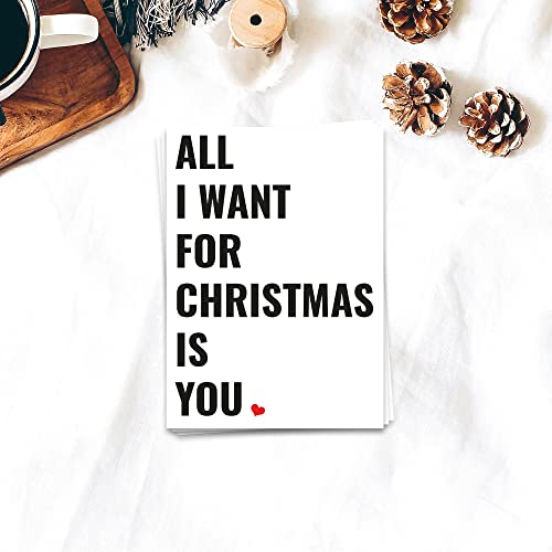 Ulrike Wathling Weihnachtskarte All i want for christmas is you | Postkarte, Liebe, Grußkarte, xmas, Sprüchekarte von Ulrike Wathling