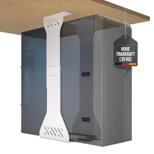 PC Halterung unter Schreibtisch – Schwerlast Computer Halterung unter Schreibtisch – Bis zu 35 kg Tragfähigkeit - Anpassbare Tower Halterung – Flexibler PC Halter für den Schreibtisch (Weiß) von Ultimate Setup