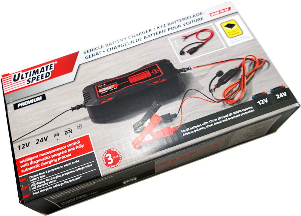Ultimate Speed KFZ Ladegerät ULGD 10 A1, 12V / 24V / 20–300 Ah-Kapazität / Autobatterie-Ladegerät Ultimate Speed KFZ Ladegerät ULGD 10 A1, 12V / 24V / 20–300 Ah-Kapazität / Autobatterie-Ladegerät von Ultimate Speed