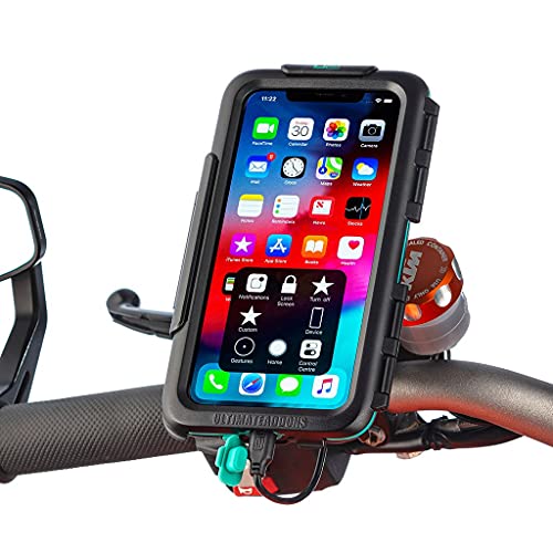 Ultimateaddons Motorrad-Spiegelhalterung mit Wasserdichtem Gehäuse 8-16mm Kompatibel mit Apple iPhone SE 2020, 6, 7, 8 von Ultimateaddons