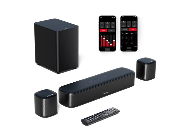 Ultimea Aura A30 5.1 Lautsprecher System 5.1 Kanal Virtual Surround Soundbar (Bluetooth 5.3, 250 W, Heimkino Soundsystem mit verstellbarem Bass, App Steuerung) von Ultimea