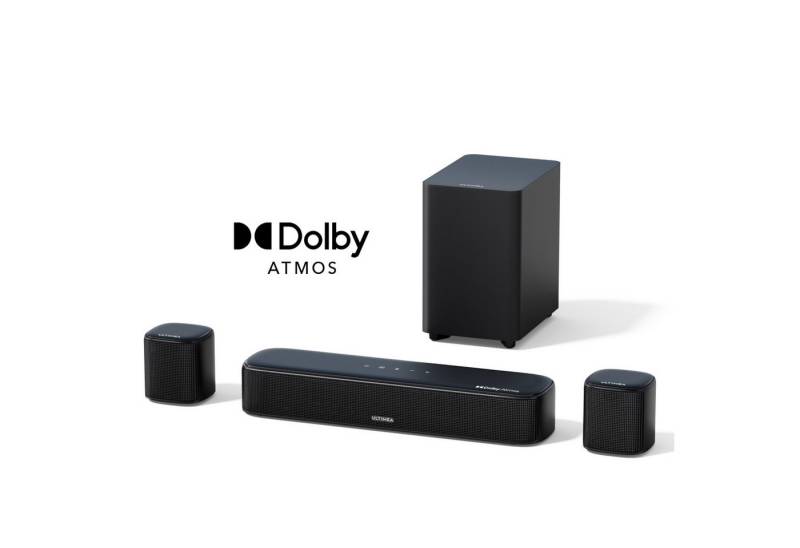 Ultimea Aura A50 Pro 5.1 Lautsprecher System 5.1 Soundbar mit Dolby Atmos (HDMI & Bluetooth, 280 W, Heimkino Soundsystem mit 2 Surround Lautsprecher & 1 Subwoofer) von Ultimea
