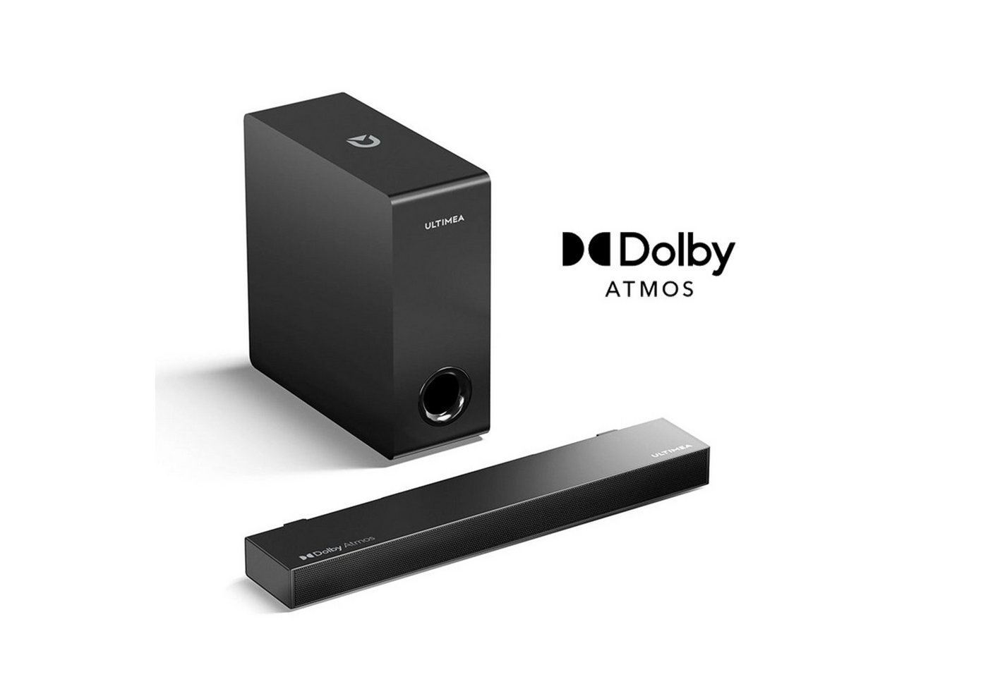 Ultimea Dolby Atmos 2.1 Soundsystem (190 W, 5,25'' Kabelgebundener Subwoofer mit einstellbarem Bass) von Ultimea