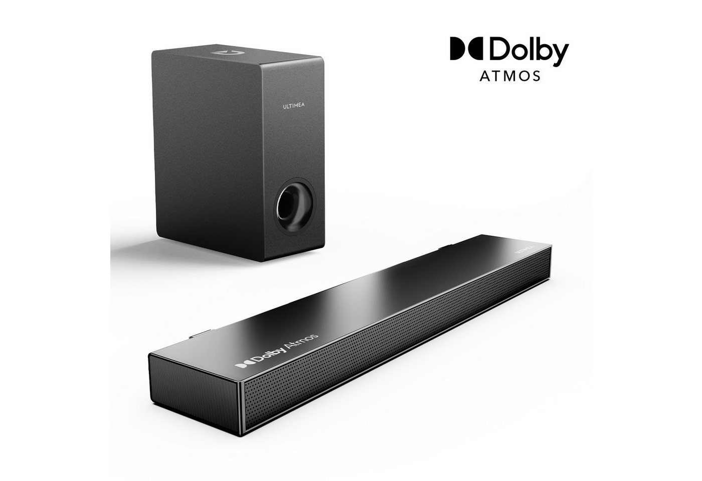 Ultimea Nova S50 2.1 Kanal Dolby-Atmos Soundbar (190 W, BassMAX, 3D Surround Sound System für TV-Lautsprecher, HDMI eARC) von Ultimea