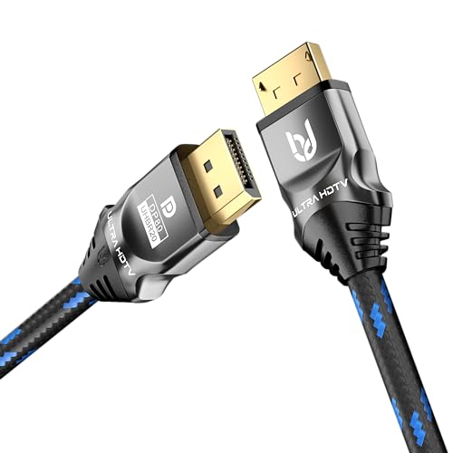 Ultra HDTV DP 2.1 Kabel 0.5m - DP auf DP - 8K bei 60Hz, 4K bei 60Hz/144Hz/120Hz, 5K bei 60Hz, 2K bei 165Hz/240Hz – Ideal für Gaming und Profi-Anwendungen mit DSC-Unterstützung von Ultra HDTV