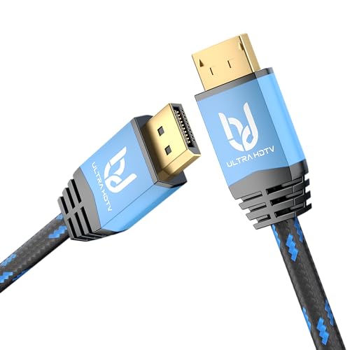 Ultra HDTV DisplayPort 1.4 Kabel 1m - DP auf DP HBR3-8K bei 60Hz, 4K bei 60Hz/144Hz/120Hz, 5K bei 60Hz, 2K bei 165Hz/240Hz – für Gaming und Profi-Anwendungen mit DSC-Unterstützung von Ultra HDTV