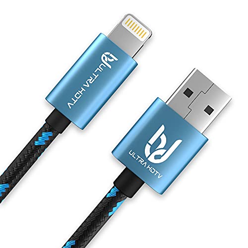 Ultra HDTV Lightning Ladekabel [Apple MFi zertifiziert] - USB Kabel mit Metall Stecker und Nylon Mantel, kompatibel mit Apple Geräten mit 8-Pin Lightningkabel Anschluss (0,5 Meter) von Ultra HDTV