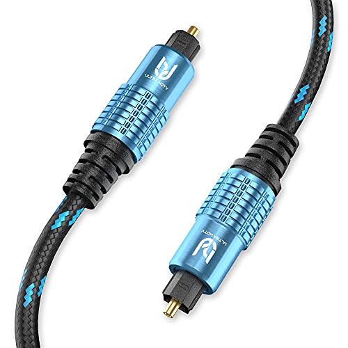 Ultra HDTV Premium Toslink Kabel - Optisches Audiokabel Digitalkabel mit Knickschutz Nylon-Mantel, Zugentlastung und Vollmetall Steckern mit Perfekter Passgenauigkeit (15 Meter) von Ultra HDTV