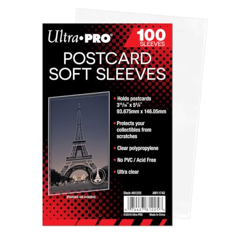 Ultra PRO Postkartenhüllen – 100 Stück – Premium Kartenhüllen 93,7 x 146 mm – Säurefrei & PVC-frei – Ultra klare Sleeves für Fotos, Toploader, Postkarten, Archivierung & Sammlerschutz von Ultra Pro