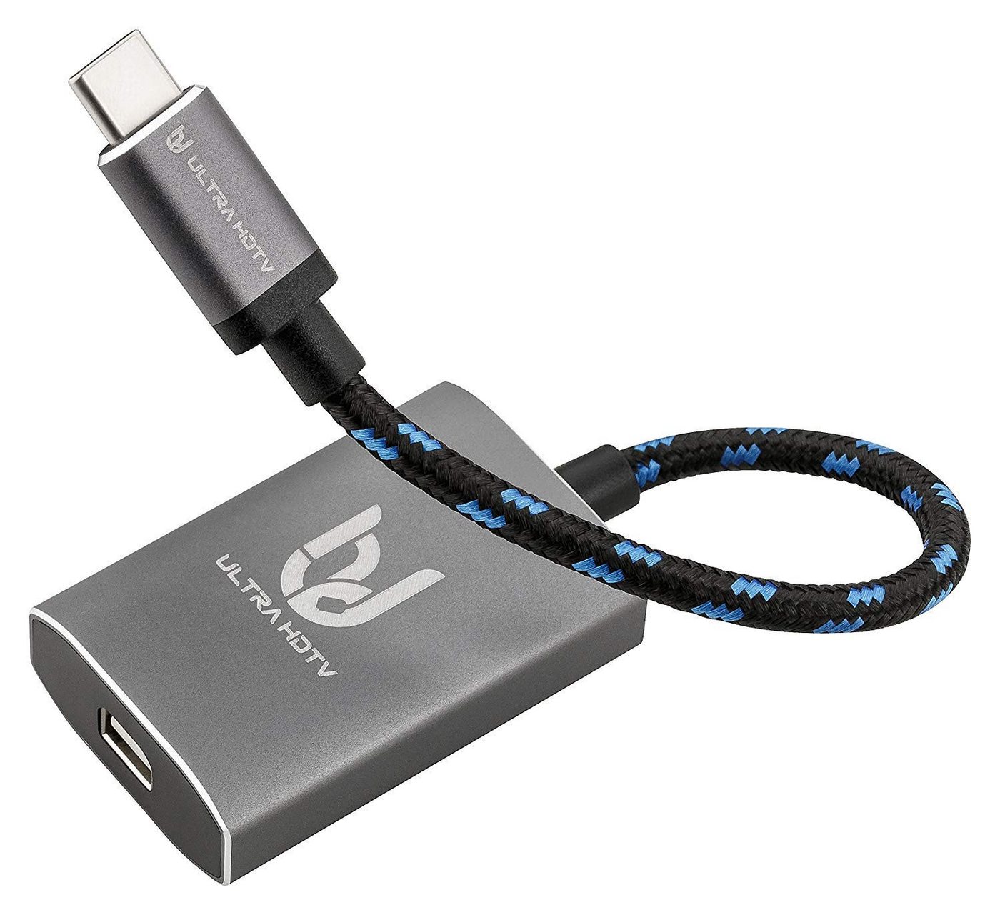 UltraHDTV USB-C auf Mini-Displayport Adapter (Buchse) Adapter USB Typ C zu Displays oder Projektoren, 4K Übertragung bei vollen 60Hz, Grau von UltraHDTV