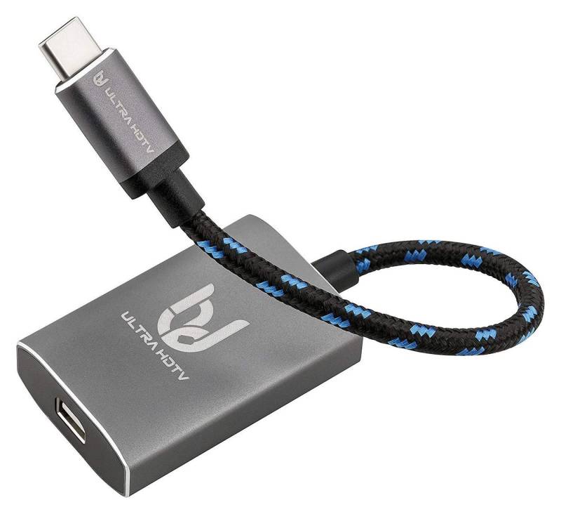 UltraHDTV USB-C auf Mini-Displayport Adapter (Buchse) Adapter USB Typ C zu Displays oder Projektoren, 4K Übertragung bei vollen 60Hz, Grau von UltraHDTV