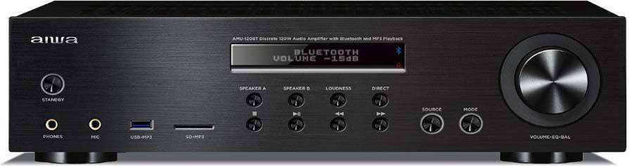 AIWA AMU-120BTBK sw Stereo-Verstärker 2x60W,BT,USB,SD-Steckplatz,MP3,Phono-In AIWA AMU-120BTBK sw Stereo-Verstärker 2x60W,BT,USB,SD-Steckplatz,MP3,Phono-In von UltraMedia GmbH & Co. Handels