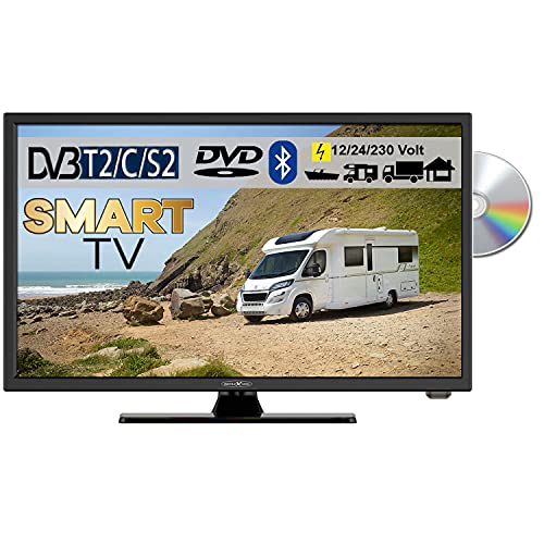 UltraMedia Reflexion LDDW24i+ LED Smart TV mit Bluetooth DVD & DVB-S2 /C/T2 für 12V u. 230Volt WLAN Full HD von UltraMedia