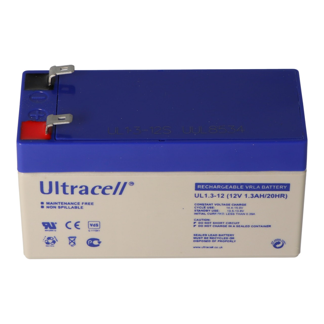 UL1.3-12 Ultracell Blei Akku 12 Volt, 1,3Ah mit 2 Faston 4,8mm Kontakten UL1.3-12 Ultracell Blei Akku 12 Volt, 1,3Ah mit 2 Faston 4,8mm Kontakten von Ultracell