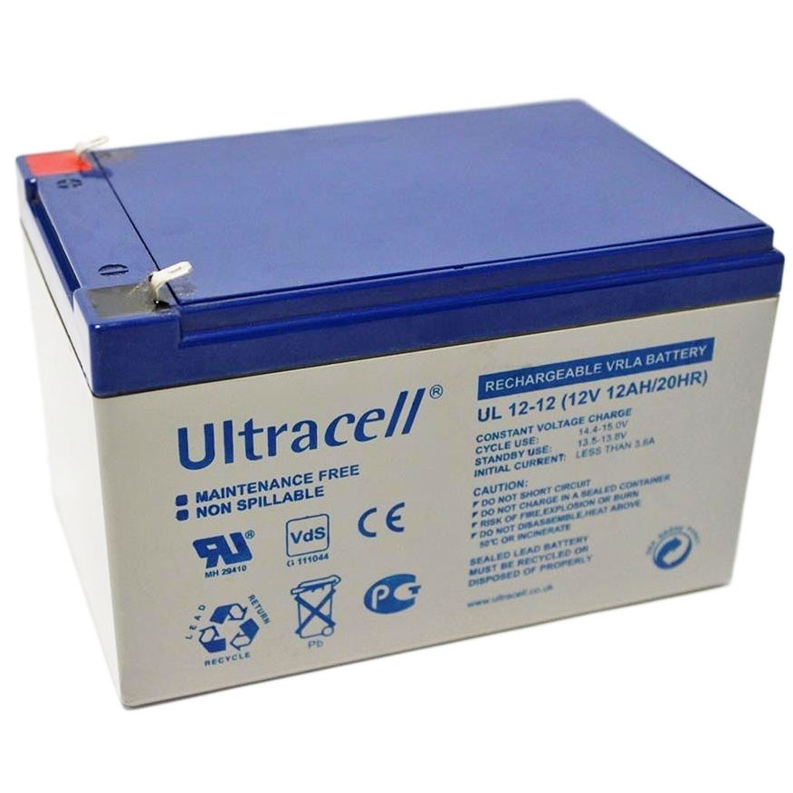 Ultracell UL12-12 Blei Akku 12 Volt mit 12Ah, mit 4,8mm Faston Steckkontakten Ultracell UL12-12 Blei Akku 12 Volt mit 12Ah, mit 4,8mm Faston Steckkontakten von Ultracell
