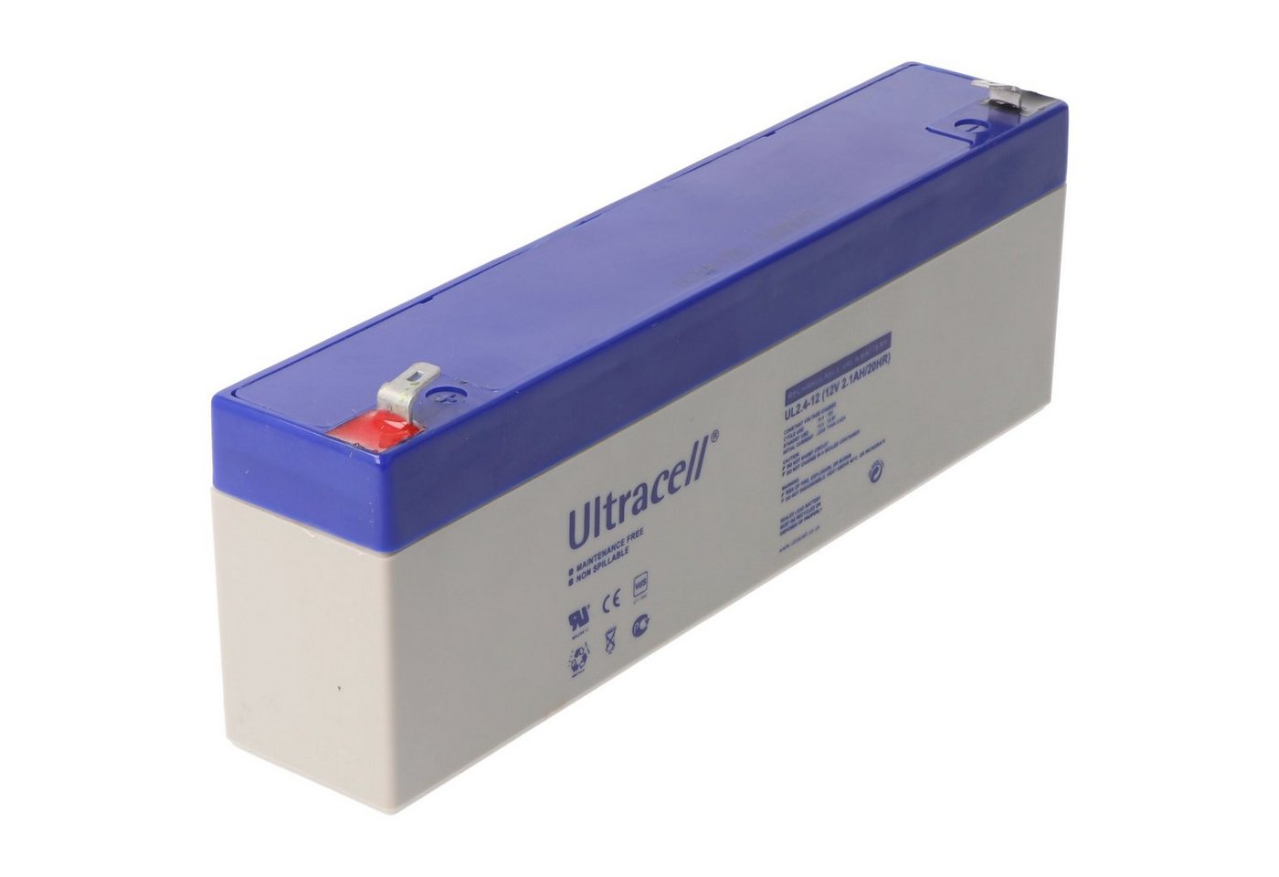Ultracell Ultracell UL2.4-12 Blei-Akku 12 Volt 2,1 Ah, Faston 187, 4,8mm Akku 2400 mAh (12,0 V) von Ultracell