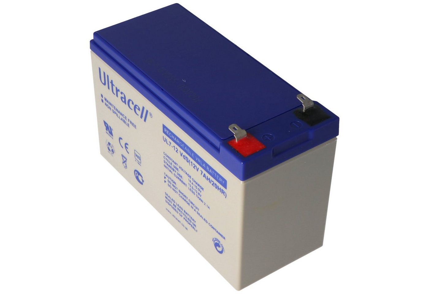 Ultracell Ultracell UL7-12 Blei-Akku 12 Volt 7,0 Ah mit Faston Kontakt 187, 4,8 Akku 7000 mAh (12,0 V) von Ultracell