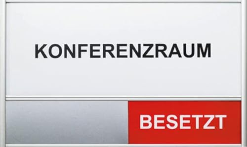 Türbeschilderung Silver"Konferenzraum","KONFERENZRAUM/FREI/BESETZT", silber von Ultradex