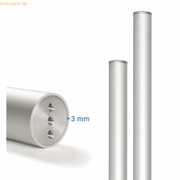 Ultradex Aluminiumstandrohr eloxiert Höhe 2000mm 40mm silber von Ultradex