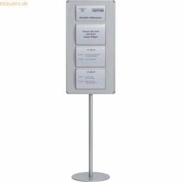 Ultradex Begrüßungs- und Hinweistafel 180cm mit 4 Beschriftungsprofile von Ultradex