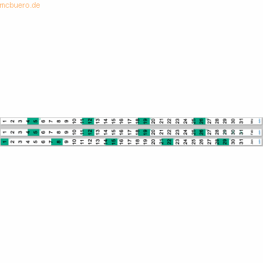 Ultradex Datumsstreifen für Schreibplaner Jahr 2021 grün von Ultradex