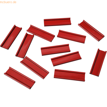 Ultradex Einsteckschiene magnetisch 50x15mm VE=12 Stück rot von Ultradex