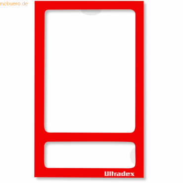 Ultradex Fototasche magnetisch mit Rückwand 70x113mm rot VE=5 Stück von Ultradex