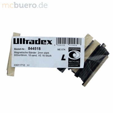 Ultradex Magnetische Abschnitte 50x9x2mm VE=16 Stück sand von Ultradex