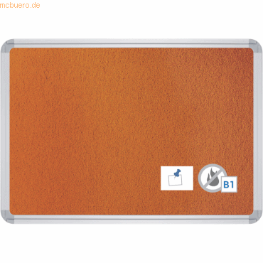 Ultradex Pinntafel Filz schwer entflammbar B1200xH900xT22mm orange von Ultradex