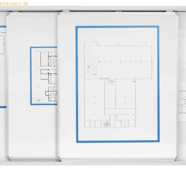 Ultradex Schiebetafel mit Whiteboard BxHxT 900x1500mm weiß incl. Rolle von Ultradex