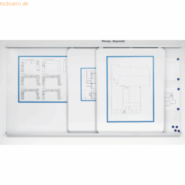 Ultradex Schiebetafelanlage für Wandmontage BxH 3000x1305mm mit Whiteb von Ultradex