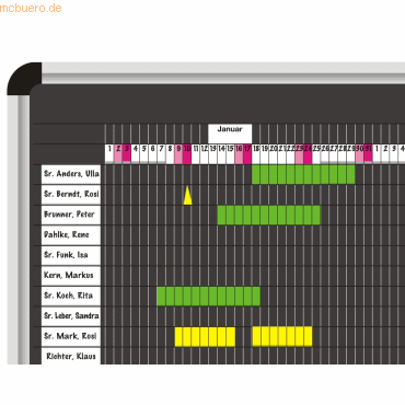 Ultradex Urlaubsplaner Set PLANRECORD Stecktafel B860xH980mm für max. von Ultradex