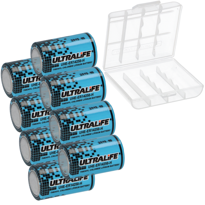 8x Ultralife Lithium 3,6V Batterie LS 14250 1/2 AA UHE-ER14250 Li-SOCl2 + Box von Ultralife