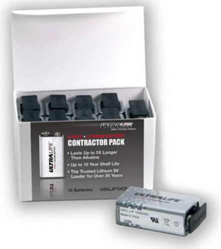 Ultralife U9VL-J-P 6LR61 9V Block-Batterie Lithium 1200 mAh 9V 10St. Ultralife U9VL-J-P 6LR61 9V Block-Batterie Lithium 1200 mAh 9V 10St. von Ultralife