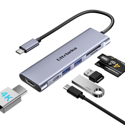 USB C Hub, USB C Multiport Adapter 7 in 1 MacBook Adapter USB C auf HDMI Hub, 2 USB 3.0, PD,SD/microSD,Type C Daten für iPad, MacBook Pro/Air, iPad Pro/Air, Lenovo und mehr Type-C Notebook USB C Hub, USB C Multiport Adapter 7 in 1 MacBook Adapter USB C auf HDMI Hub, 2 USB 3.0, PD,SD/microSD,Type C Daten für iPad, MacBook Pro/Air, iPad Pro/Air, Lenovo und mehr Type-C Notebook von Ultrbeka