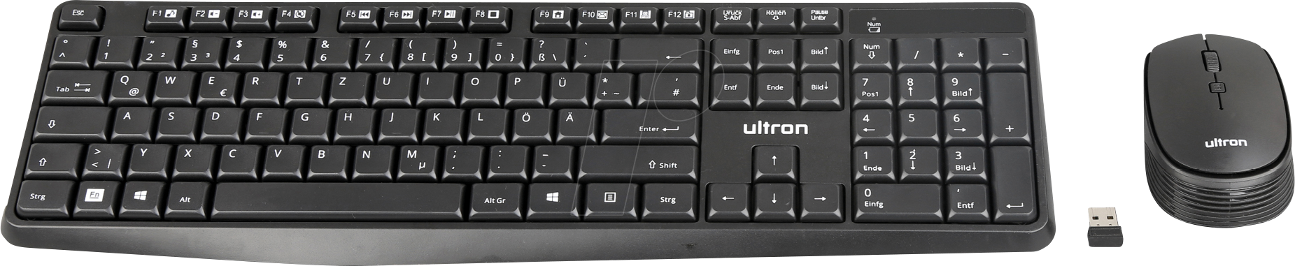 ULTRON 364180 - Tastatur-/Maus-Kombination, Funk, Layout: Deutschland von Ultron
