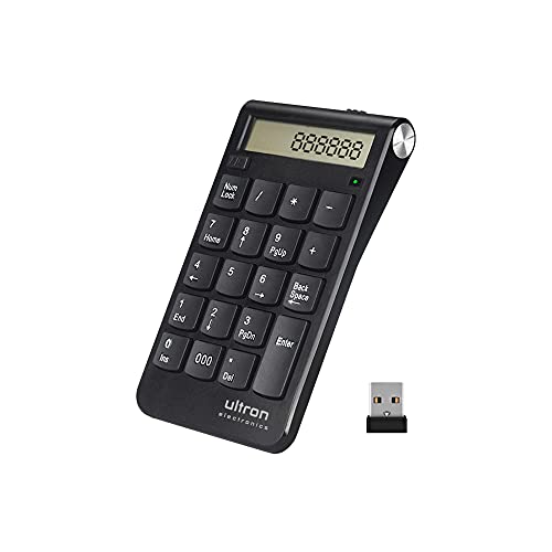 Ultron 364181 UN2 Ziffernblock, 2,4 GHz Taschenrechner USB Ziffern-Block Kabellos, Numpad Wireless mit Multi-Funktion 20 Tasten, Tastatur mit Display für Macbooks, PC und Laptops Ultron 364181 UN2 Ziffernblock, 2,4 GHz Taschenrechner USB Ziffern-Block Kabellos, Numpad Wireless mit Multi-Funktion 20 Tasten, Tastatur mit Display für Macbooks, PC und Laptops von Ultron