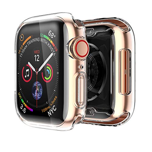 ULuck Hülle für Apple Watch Serie 6 / SE/Serie 5 / Serie 4 Displayschutzfolie 44 mm, Allround-Schutzhülle High Definition Clear Ultra-Thin Cover für iwatch 44 mm - Pure Clear (2 Pack) von Uluck